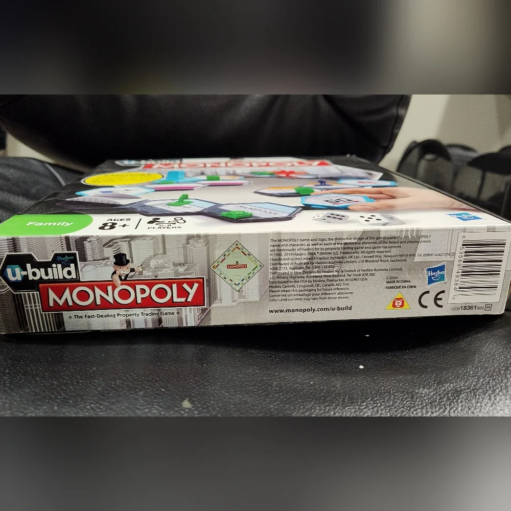 NEW - Monopoly U-Build Family Board Game by Hasbro Complete Game, Kids 8+, 2010